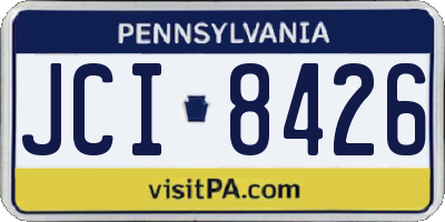 PA license plate JCI8426