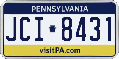 PA license plate JCI8431