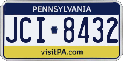 PA license plate JCI8432