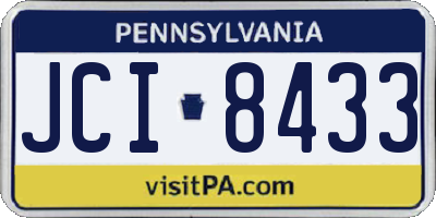 PA license plate JCI8433