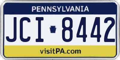 PA license plate JCI8442