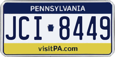 PA license plate JCI8449