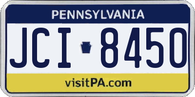 PA license plate JCI8450