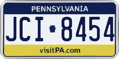 PA license plate JCI8454