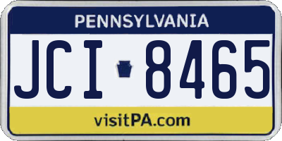 PA license plate JCI8465