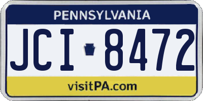 PA license plate JCI8472