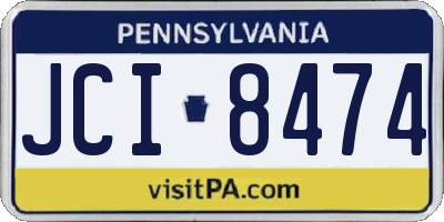 PA license plate JCI8474