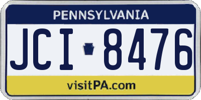 PA license plate JCI8476
