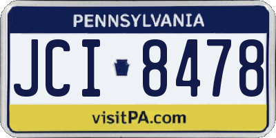 PA license plate JCI8478