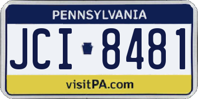 PA license plate JCI8481
