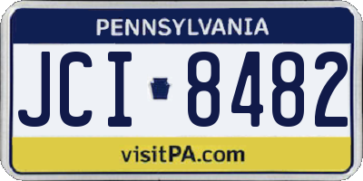 PA license plate JCI8482