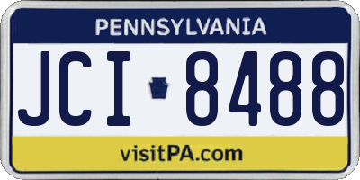 PA license plate JCI8488