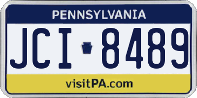 PA license plate JCI8489