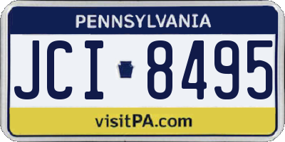 PA license plate JCI8495