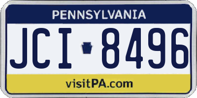 PA license plate JCI8496