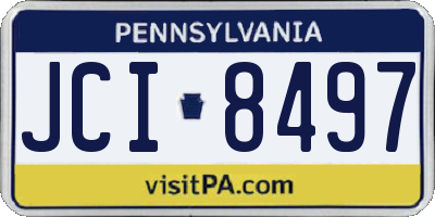PA license plate JCI8497