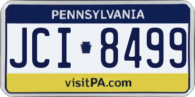 PA license plate JCI8499