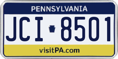PA license plate JCI8501