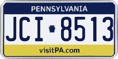 PA license plate JCI8513