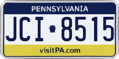 PA license plate JCI8515
