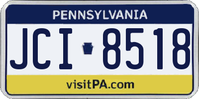 PA license plate JCI8518