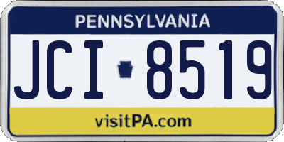 PA license plate JCI8519
