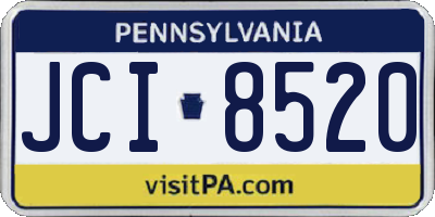 PA license plate JCI8520