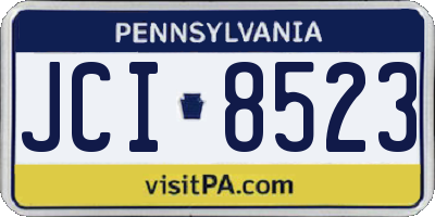 PA license plate JCI8523