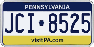 PA license plate JCI8525