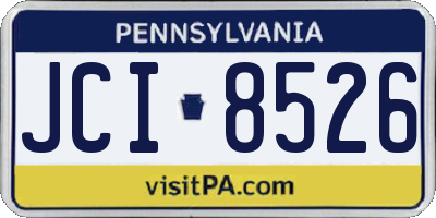 PA license plate JCI8526