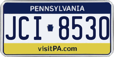 PA license plate JCI8530