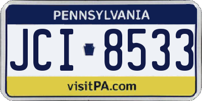 PA license plate JCI8533
