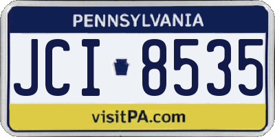 PA license plate JCI8535