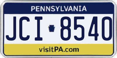 PA license plate JCI8540