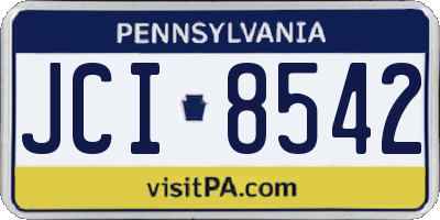 PA license plate JCI8542