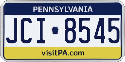 PA license plate JCI8545