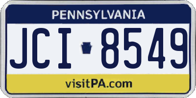 PA license plate JCI8549