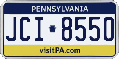 PA license plate JCI8550