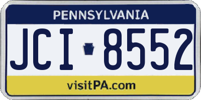 PA license plate JCI8552