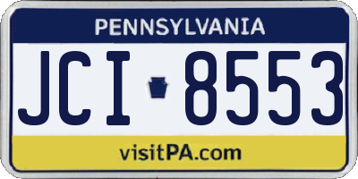 PA license plate JCI8553
