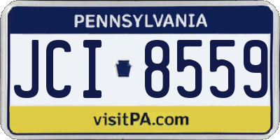 PA license plate JCI8559