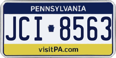 PA license plate JCI8563