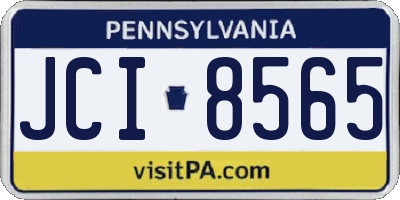 PA license plate JCI8565