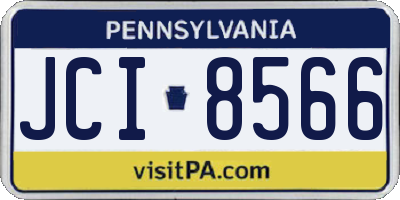 PA license plate JCI8566