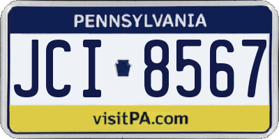 PA license plate JCI8567