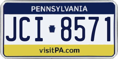 PA license plate JCI8571