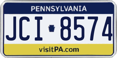 PA license plate JCI8574