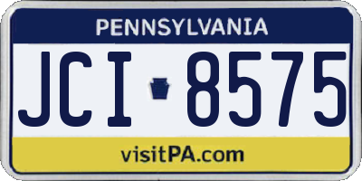 PA license plate JCI8575