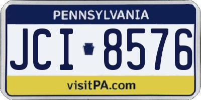 PA license plate JCI8576