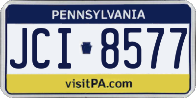 PA license plate JCI8577